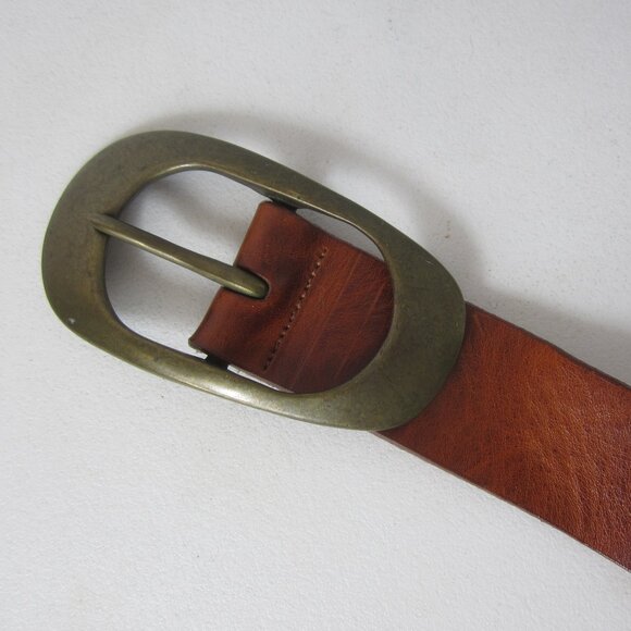 Sangiorgio Women Medium Embossed Brown  Leather Belt 32 - 36 Brass Buckle Italy main image 5